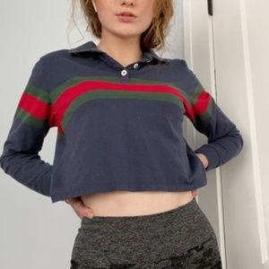 PACSUN cropped navy polo retro